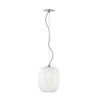 Lampada Sospesa in Vetro Veneziano e Metallo Cromato Made in Italy - Calima Viadurini