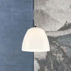 Lampada Sospesa in Vetro Veneziano Incamiciato Soffiato a Mano - Flora Viadurini