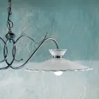 Lampada Sospesa Lineare 2 Luci Ceramica Effetto Ricamo Artigianale - Ravenna Viadurini