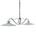 Lampada Sospesa Lineare 2 Luci Ceramica Effetto Ricamo Artigianale - Ravenna Viadurini