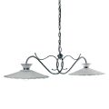 Lampada Sospesa Lineare 2 Luci Ceramica Effetto Ricamo Artigianale - Ravenna