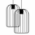 Lampada Sospesa Moderna con Struttura in Filo Metallico Made in Italy - Gabbia Viadurini