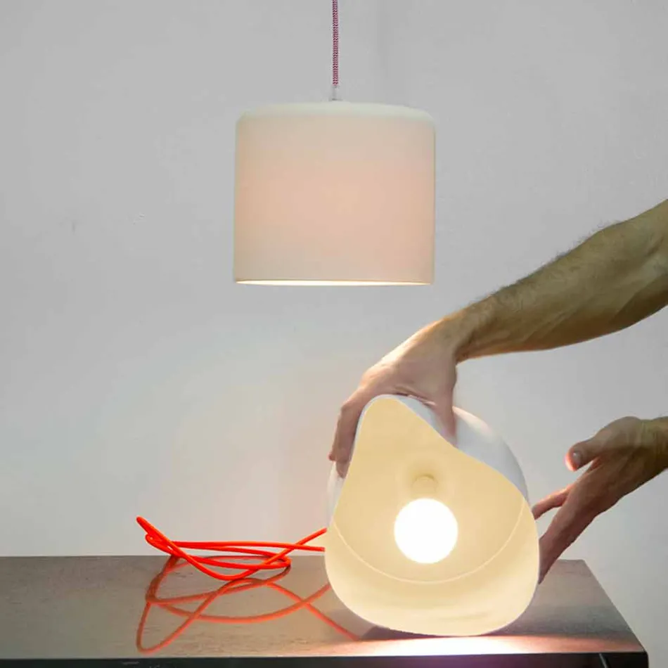 Lampada sospesa moderna In-es.artdesign Candle 2 in colorata laprene Viadurini
