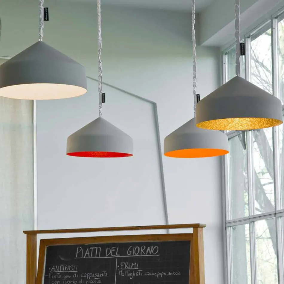 Lampada sospesa moderna In-es.artdesign Cyrcus Cemento verniciata Viadurini