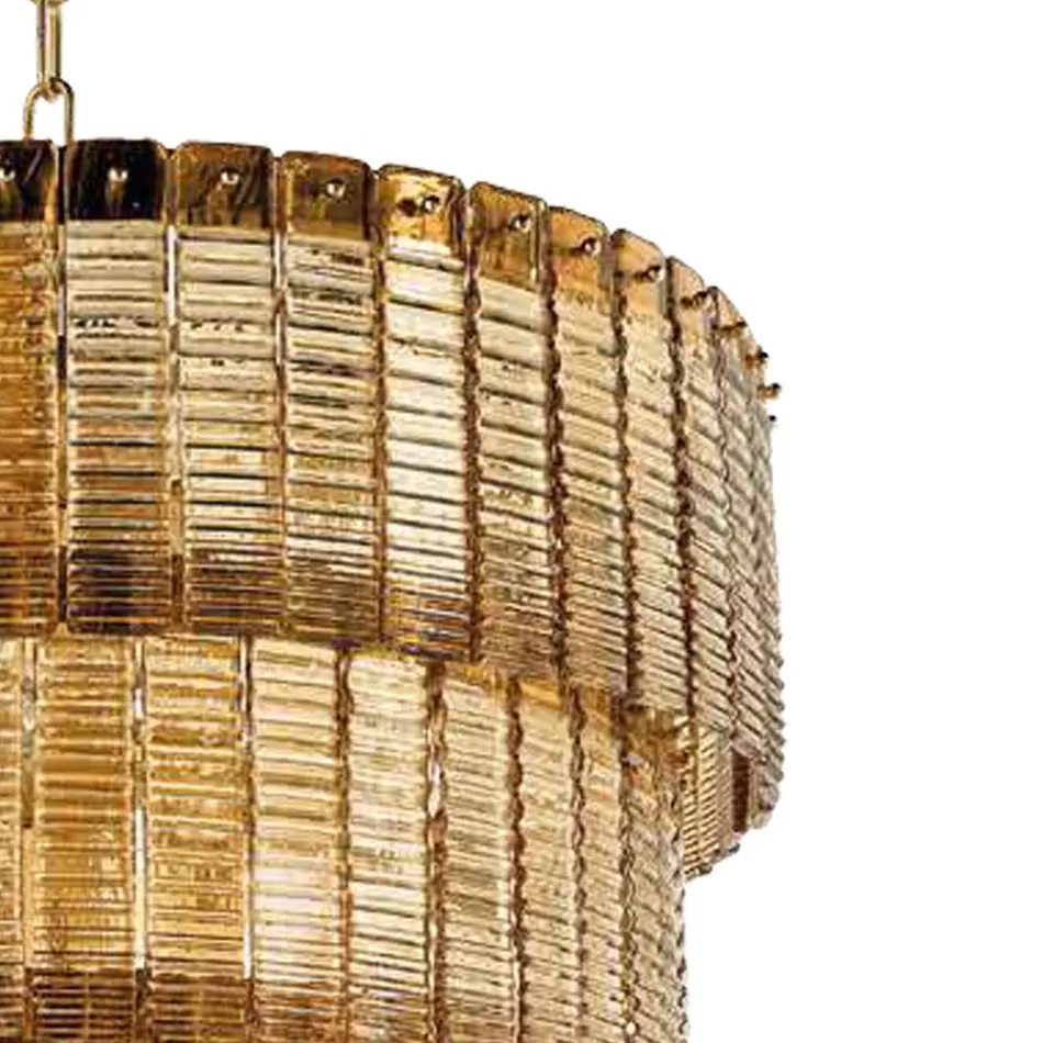 Lampada Sospesa Moderna in Vetro Artigianale Lusso Made in Italy - Valadier Viadurini