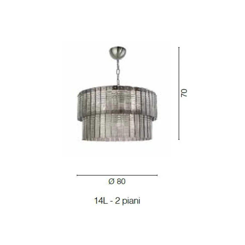 Lampada Sospesa Moderna in Vetro Artigianale Lusso Made in Italy - Valadier Viadurini