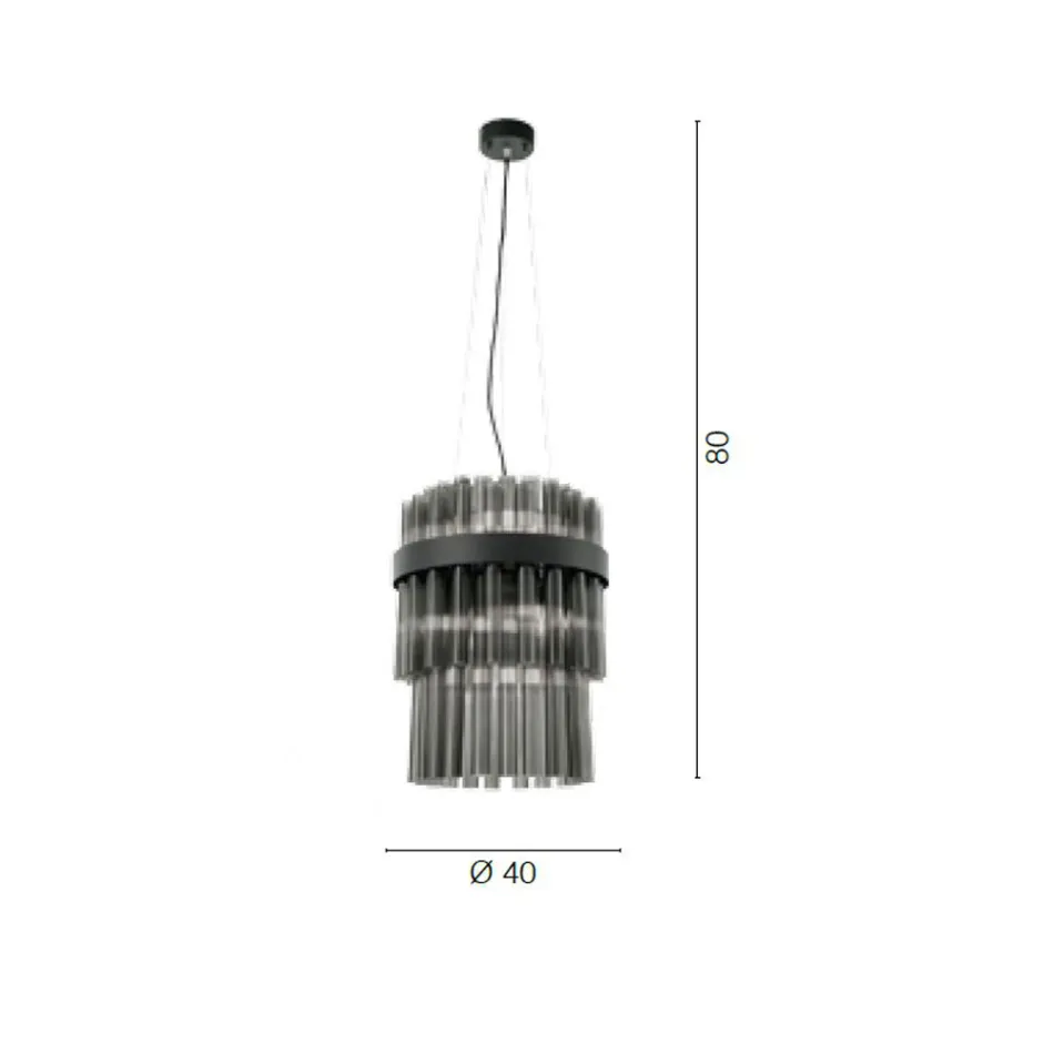 Lampada Sospesa Moderna in Vetro Soffiato Lusso Made in Italy - Maesta Viadurini