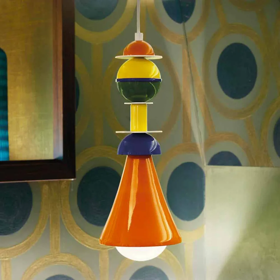 Lampada sospesa multicolor Slide Otello Hanging alluminio made Italy Viadurini