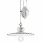 Lampada Sospesa Saliscendi Ceramica Artigianale in Ceramica e Ferro - Roma Viadurini