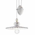 Lampada Sospesa Saliscendi Ceramica Artigianale in Ceramica e Ferro - Roma
