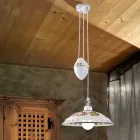Lampada Sospesa Saliscendi Ceramica Fatta a Mano con Passanastri - Napoli Viadurini