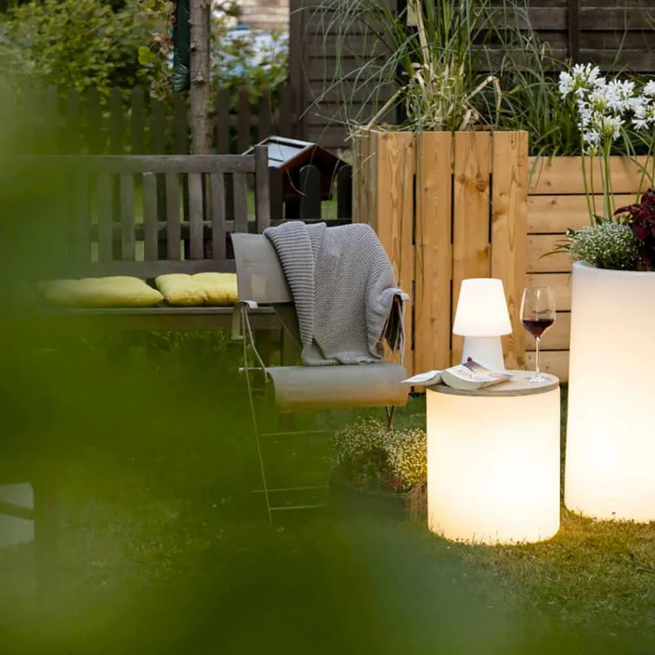 Lampada Tavolino da Esterno o Interno Design a Led, Solare o E27 - Tamburostar Viadurini