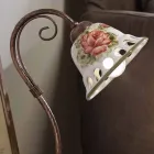 Lampada Tavolo in Metallo e Ceramica Fatta a Mano con Passanastri - Napoli Viadurini