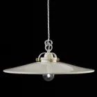 Lampada vintage a sospensione in ceramica lucida e viti dorate Betty Viadurini