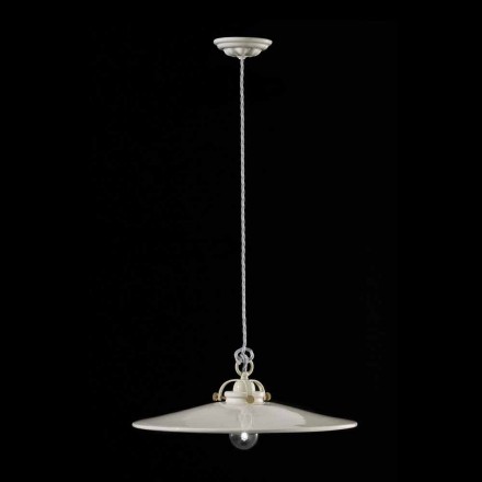 Lampada vintage a sospensione in ceramica lucida e viti dorate Betty Viadurini