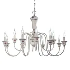 Lampadario 12 Luci Artigianale Ceramica Dipinta a Mano e Ottone - Sanremo Viadurini