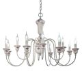 Lampadario 12 Luci Artigianale Ceramica Dipinta a Mano e Ottone - Sanremo