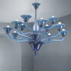 Lampadario 12 Luci Artigianale in Vetro Veneziano Made in Italy - Ismail Viadurini