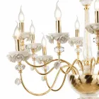 Lampadario 12 Luci Classico in Porcellana e Vetro Soffiato Lusso - Eteria Viadurini