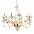 Lampadario 12 Luci Classico in Porcellana e Vetro Soffiato Lusso - Eteria