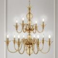 Lampadario 12 Luci Classico in Vetro a Mano Italiano e Metallo - Memore