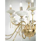 Lampadario 12 Luci Classico in Vetro, Cristallo e Metallo Lusso - Flanders Viadurini