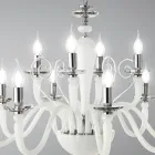 Lampadario 12 Luci Classico in Vetro Fatto a Mano e Cristallo - Mariangela Viadurini