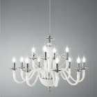Lampadario 12 Luci Classico in Vetro Fatto a Mano e Cristallo - Mariangela Viadurini
