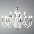 Lampadario 12 Luci Classico in Vetro Fatto a Mano e Cristallo - Mariangela