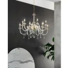 Lampadario 12 Luci Classico in Vetro Italiano Lavorato a Mano - Similo Viadurini