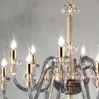 Lampadario 12 Luci Classico in Vetro Italiano Lavorato a Mano - Similo Viadurini