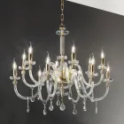 Lampadario 12 Luci Classico in Vetro Italiano Lavorato a Mano - Similo Viadurini