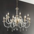Lampadario 12 Luci Classico in Vetro Italiano Lavorato a Mano - Similo