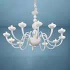 Lampadario 12 Luci in Vetro di Venezia e Metallo Made in Italy - Foscarino Viadurini
