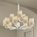 Lampadario 12 Luci in Vetro di Venezia e Metallo Made in Italy - Graham Viadurini
