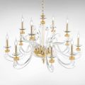 Lampadario 12 Luci in Vetro Soffiato e Cristallo di Lusso Classico - Cassea