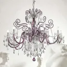 Lampadario 12 Luci in Vetro Veneziano Ametista Made in Italy - Fiorentino Viadurini