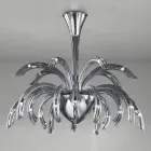 Lampadario 15 Luci in Vetro Veneziano e Metallo Cromo Made in Italy - Jason Viadurini