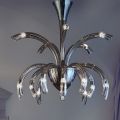 Lampadario 15 Luci in Vetro Veneziano e Metallo Cromo Made in Italy - Jason