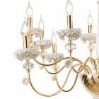 Lampadario 18 Luci Classico in Porcellana e Vetro Soffiato Lusso - Eteria Viadurini