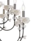 Lampadario 18 Luci Classico in Porcellana e Vetro Soffiato Lusso - Eteria Viadurini