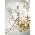 Lampadario 18 Luci Classico in Vetro, Cristallo e Metallo Lusso - Flanders Viadurini