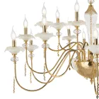 Lampadario 18 Luci Classico in Vetro, Cristallo e Metallo Lusso - Flanders Viadurini