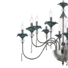 Lampadario 18 Luci Classico in Vetro, Cristallo e Metallo Lusso - Flanders Viadurini