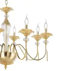 Lampadario 18 Luci Classico in Vetro, Cristallo e Metallo Lusso - Flanders Viadurini