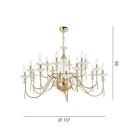 Lampadario 18 Luci Classico in Vetro, Cristallo e Metallo Lusso - Flanders Viadurini