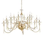 Lampadario 18 Luci Classico in Vetro, Cristallo e Metallo Lusso - Flanders Viadurini
