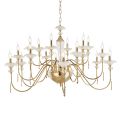Lampadario 18 Luci Classico in Vetro, Cristallo e Metallo Lusso - Flanders