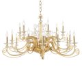 Lampadario 18 Luci in Vetro Soffiato e Cristallo di Lusso Classico - Cassea