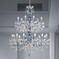 Lampadario 18 Luci in Vetro Veneziano e Metallo Stile Classico - Fiorentino
